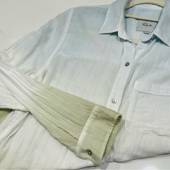 RAILS ELLIS SHIRT IN BLUE MINT DIP DYE COTTON GAUZE - Picture 5 of 10